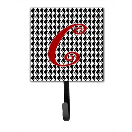Carolines Treasures 4.25 x 6 in. Letter C Initial Monogram Houndstooth Black Leash Or Key Hook CJ1035-CSH4